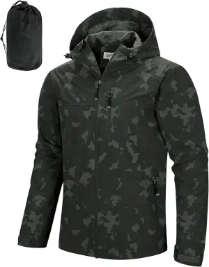 33,000ft Men's Packable Rain Jacket Lightweight Rain Shell Jacket with Hood Waterproof Raincoat for Cycling