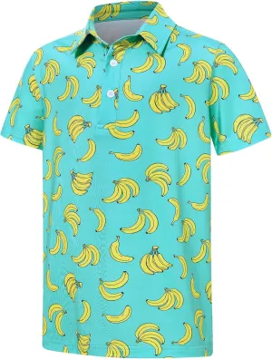 Boys Polo Shirts Hawaiian Golf Clothes Fashion Short Sleeve Kids Cool School Uniform 5-14T