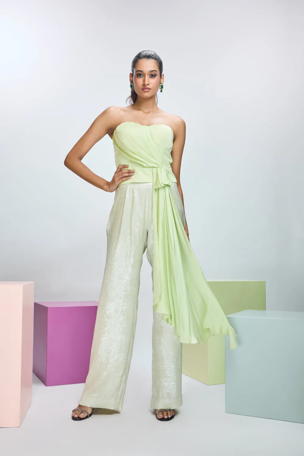 Draped Top With Pant