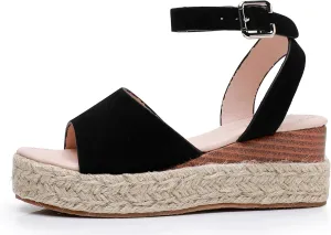 Felabo Girls' Flatform Espadrille Sandals  Open-Toe, Adjustable Ankle Strap, Casual Summer Shoes (Little Kid/Big Kid)