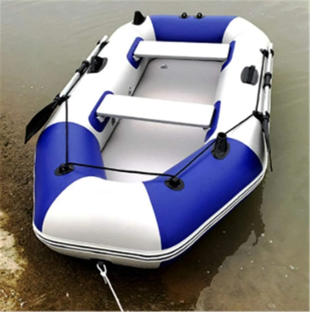 Inflatable Kayak,Thickened Brushed Bottom Plate, 3 Independent Air Chambers, Suitable for Fishing, Drifting, and Rescue Boat,2.6M