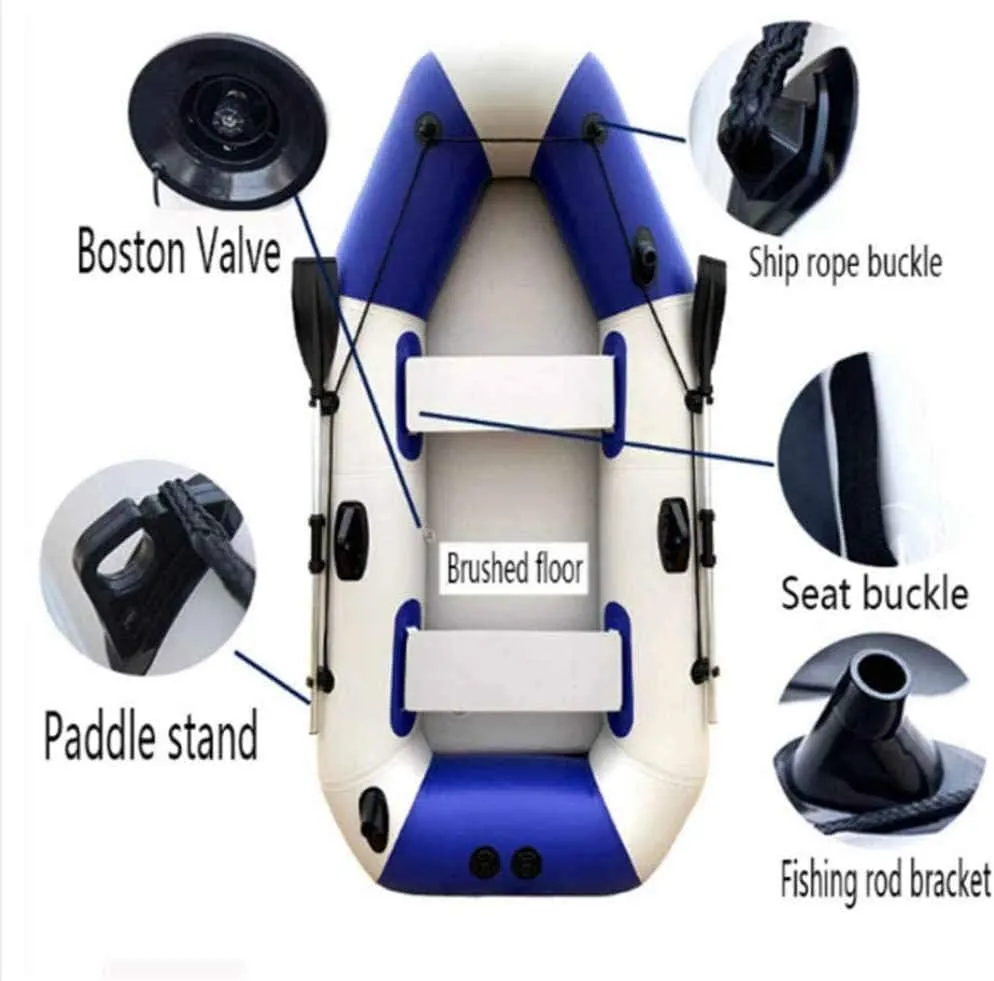 Inflatable Kayak,Thickened Brushed Bottom Plate, 3 Independent Air Chambers, Suitable for Fishing, Drifting, and Rescue Boat,2.6M