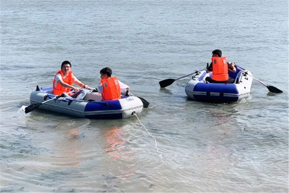 Inflatable Kayak,Thickened Brushed Bottom Plate, 3 Independent Air Chambers, Suitable for Fishing, Drifting, and Rescue Boat,2.6M