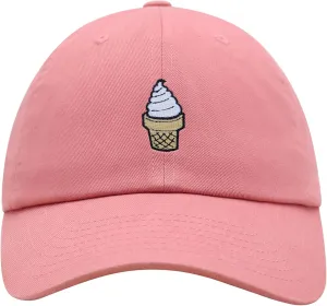 JPAK Ice Cream Cone Premium Dad Hat Embroidered Cotton Baseball Cap Foodie