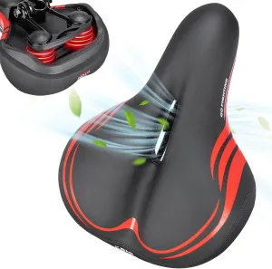 KEMIMOTO Bike Seat Cushion with Soft Foam Padded, Comfortable Bike Seat for Men Women, Bicycle Saddle for Touring, Exercise Bicycle, Commuter, Travel