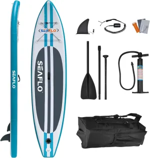 Savvycraft Inflatable Standing Paddle Board 11'x30''x6'' SUP Youth and Adult, ISUP Accessories: Adjustable Paddle, Double Action Pump, Backpack, Ankle Cuff Leash, Repair Kit, and Removable Center Fin