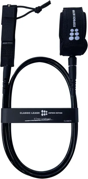 SIXPACK ACTION Classic 6ft/7ft/8ft/9ft Pro Surfboard Leash, Comp Surf Leash, Leg Rope with Superior Anti-Slip Cuff and Flexible Horn Connector