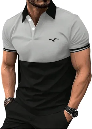 SOLY HUX Men's Golf Shirts Color Tennis Shirt Short Sleeve Casual Work T-Shirt