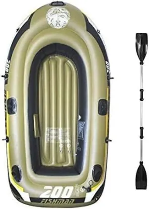 TEmkin Inflatable Kayak, Inflatable Boat Series, Travel Kayak 3-Person PVC Inflatable Kayak with Paddles and Air Pump